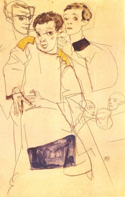 Triple autorretrato de Egon Schiele